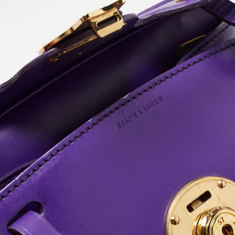 Pre Owned Ralph Lauren Purple Leather Ricky Crossbody Bag