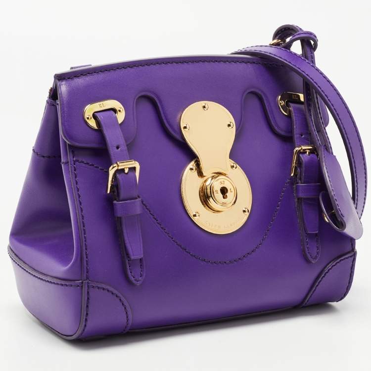 Pre Owned Ralph Lauren Purple Leather Ricky Crossbody Bag