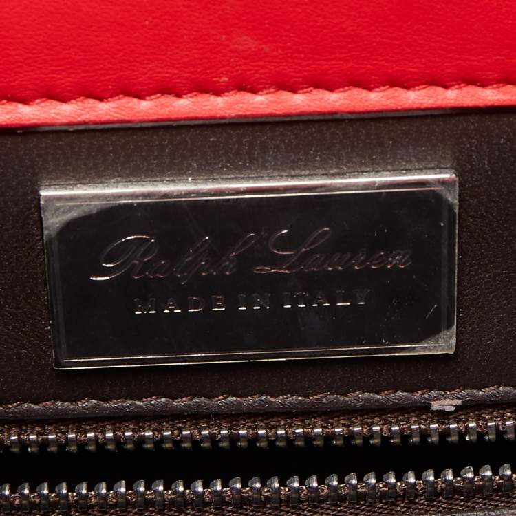Pre Owned Ralph Lauren Red Quilted Leather Medium RL50 Tote