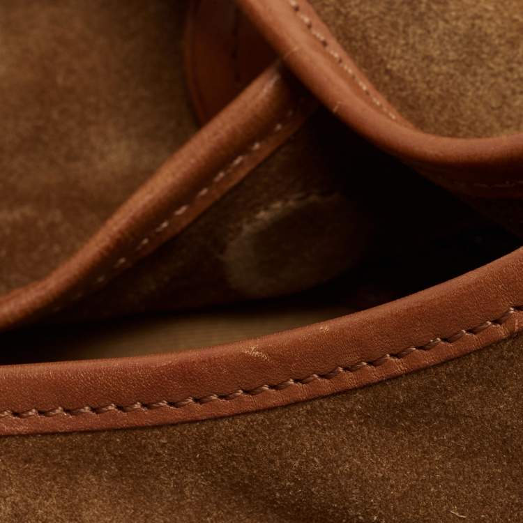 Pre Owned Ralph Lauren Brown Suede and Leather Stirrup Shoulder Bag