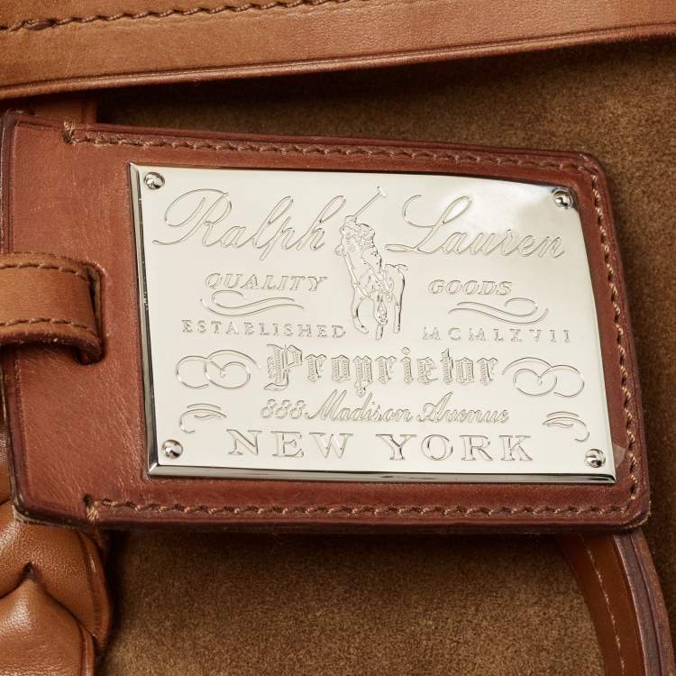 Pre Owned Ralph Lauren Brown Suede and Leather Stirrup Shoulder Bag