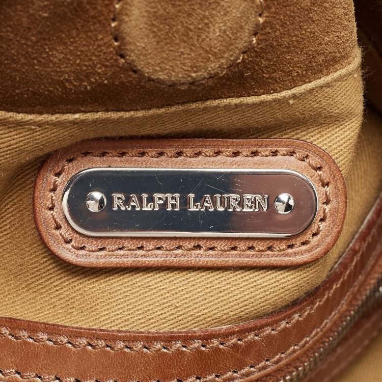 Pre Owned Ralph Lauren Brown Suede and Leather Stirrup Shoulder Bag