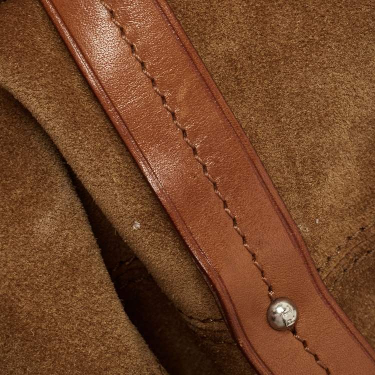 Pre Owned Ralph Lauren Brown Suede and Leather Stirrup Shoulder Bag