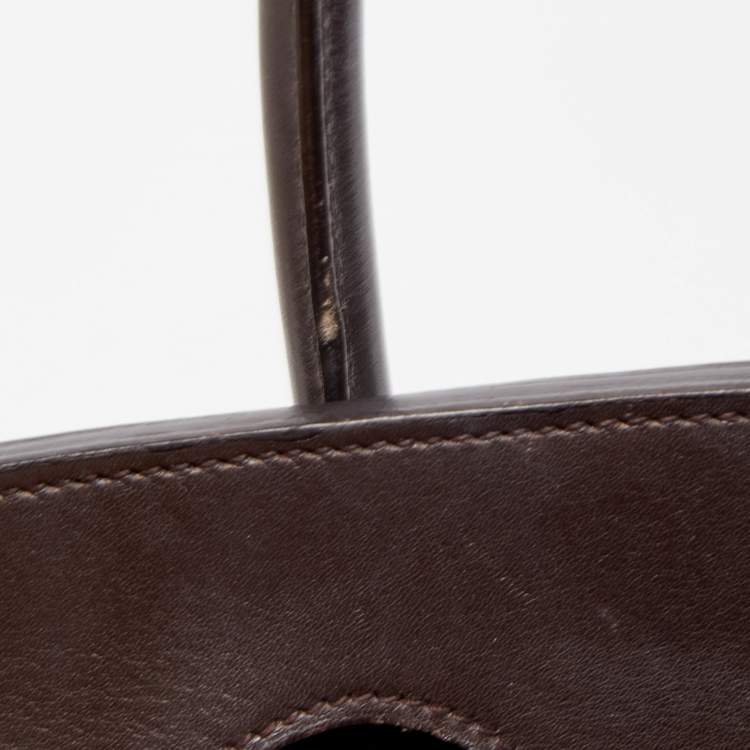 Pre Owned Ralph Lauren Dark Brown Leather Ricky 33 Tote