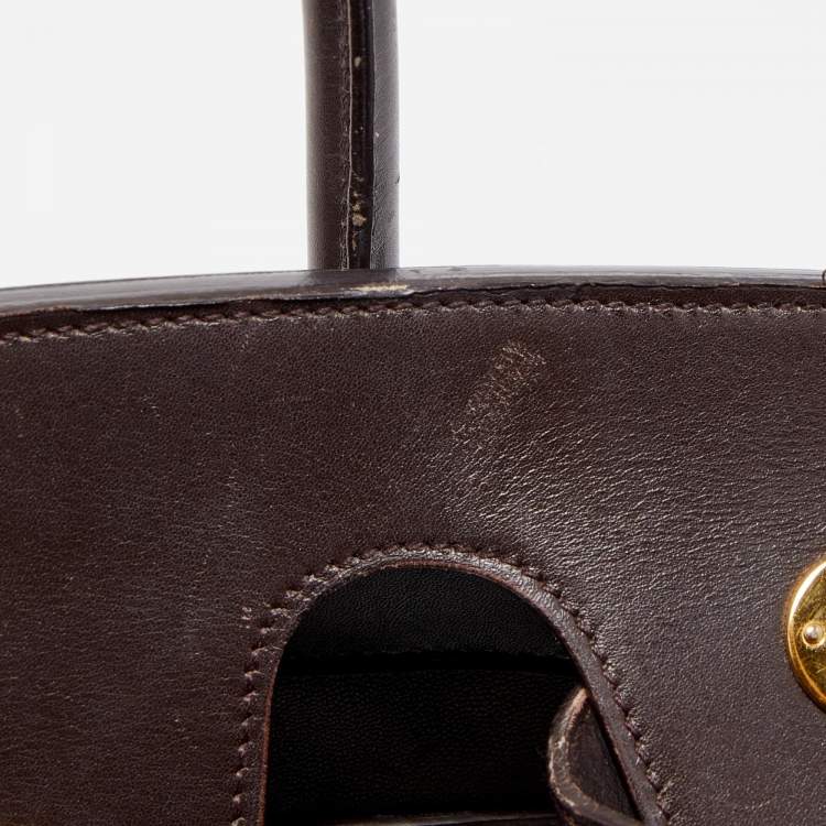 Pre Owned Ralph Lauren Dark Brown Leather Ricky 33 Tote
