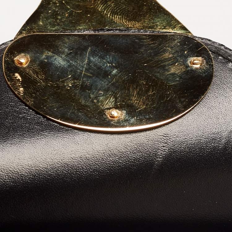 Pre Owned Ralph Lauren Black Printed Leather and Fabric Ricky 33 Tote