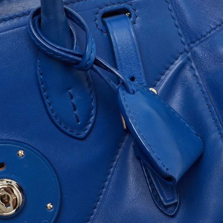 Pre Owned  Ralph Lauren Blue Leather Soft Ricky Tote