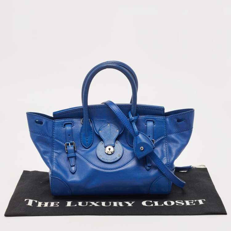 Pre Owned  Ralph Lauren Blue Leather Soft Ricky Tote