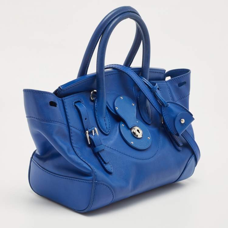 Pre Owned  Ralph Lauren Blue Leather Soft Ricky Tote