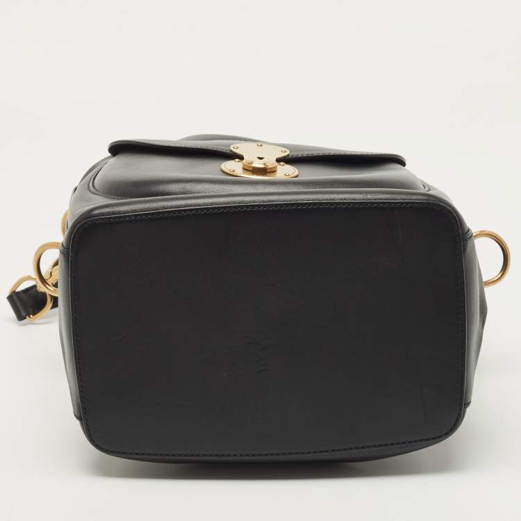 Pre Owned Ralph Lauren Black Leather Ricky Drawstring Bucket Bag