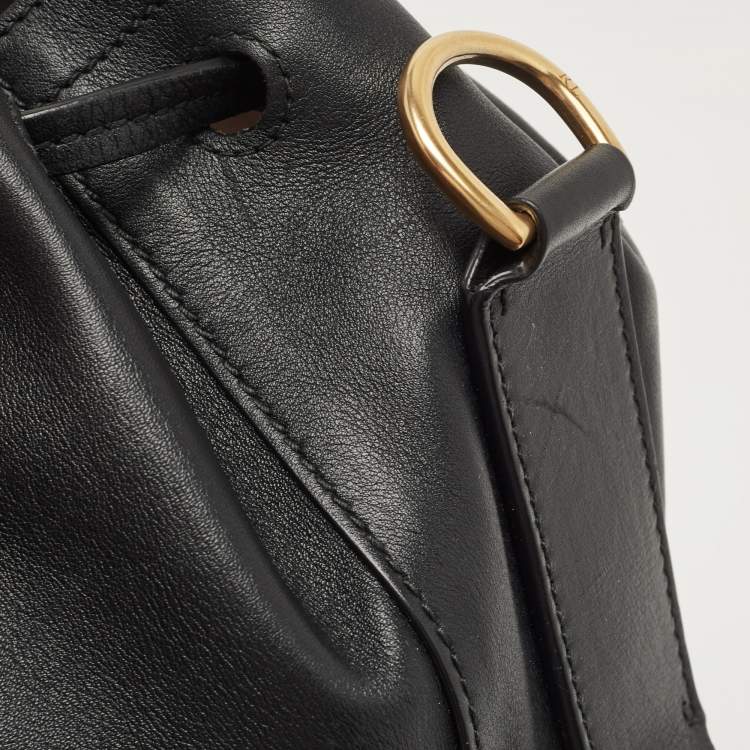 Pre Owned Ralph Lauren Black Leather Ricky Drawstring Bucket Bag