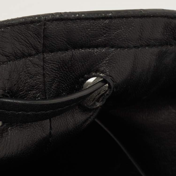 Pre Owned Ralph Lauren Black Leather Ricky Drawstring Bucket Bag