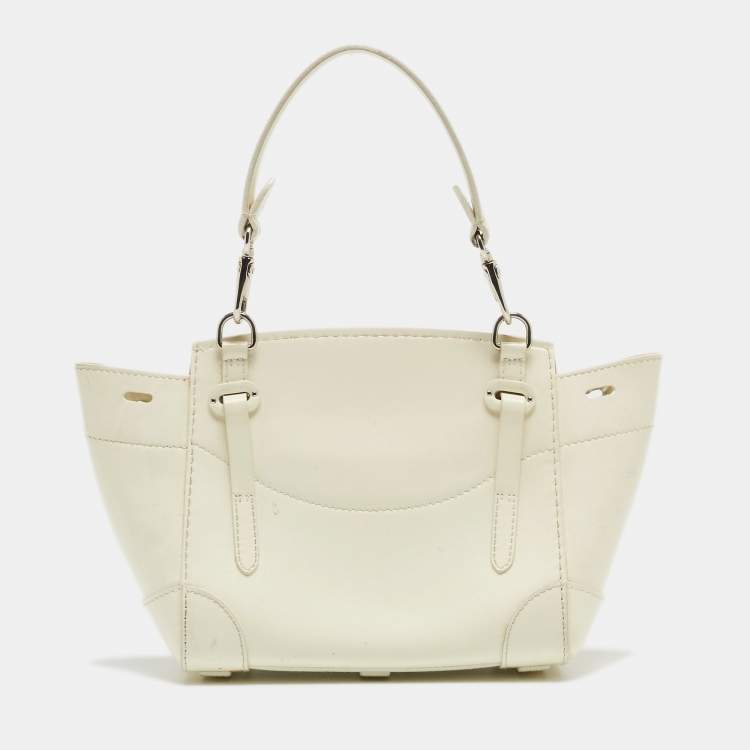 Pre Owned Ralph Lauren White Patent Leather Ricky 18 Crossbody Bag