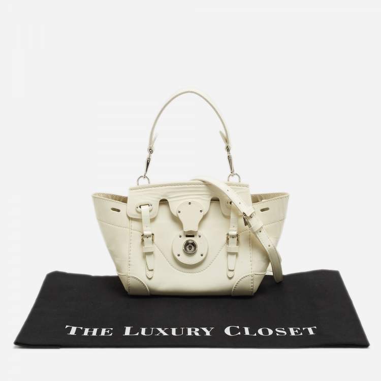 Pre Owned Ralph Lauren White Patent Leather Ricky 18 Crossbody Bag