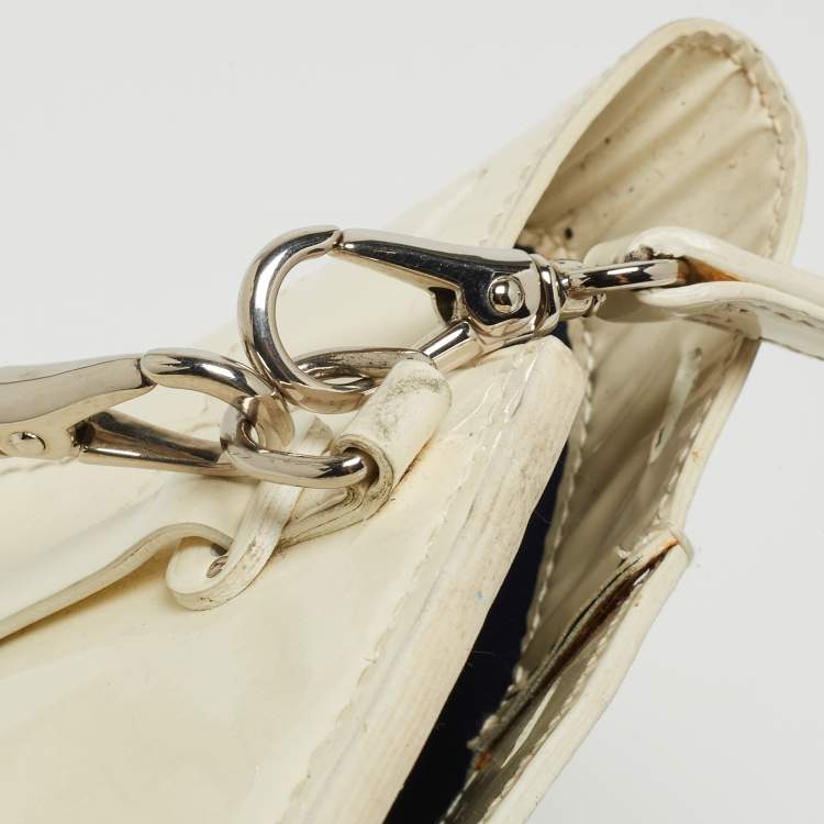 Pre Owned Ralph Lauren White Patent Leather Ricky 18 Crossbody Bag