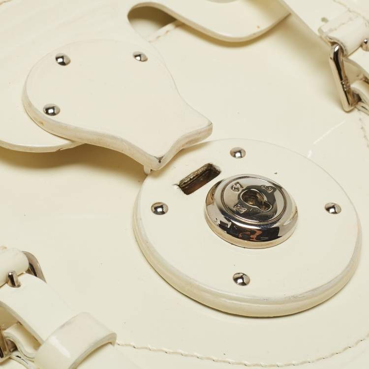 Pre Owned Ralph Lauren White Patent Leather Ricky 18 Crossbody Bag