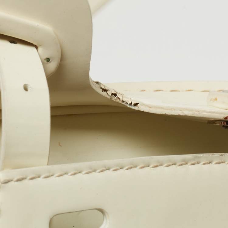 Pre Owned Ralph Lauren White Patent Leather Ricky 18 Crossbody Bag