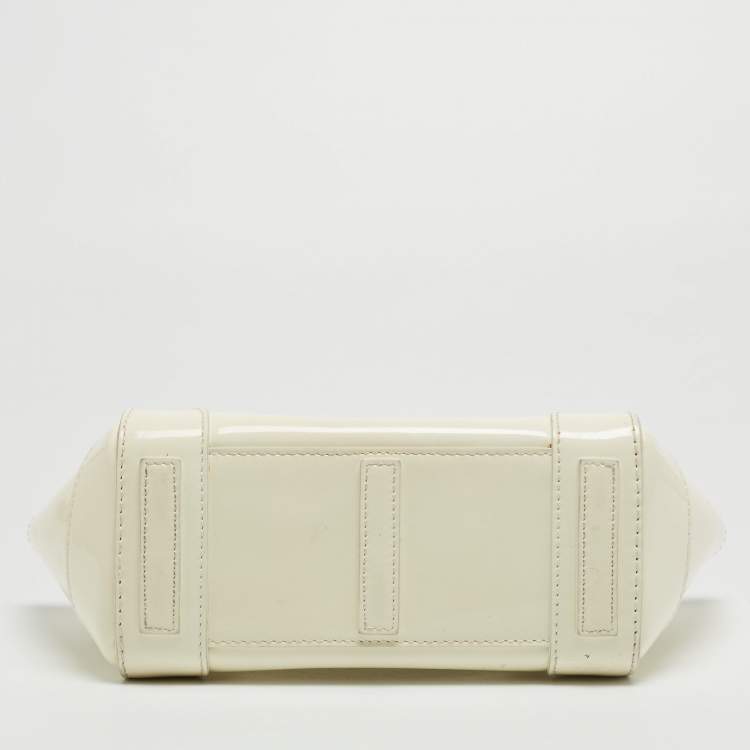 Pre Owned Ralph Lauren White Patent Leather Ricky 18 Crossbody Bag