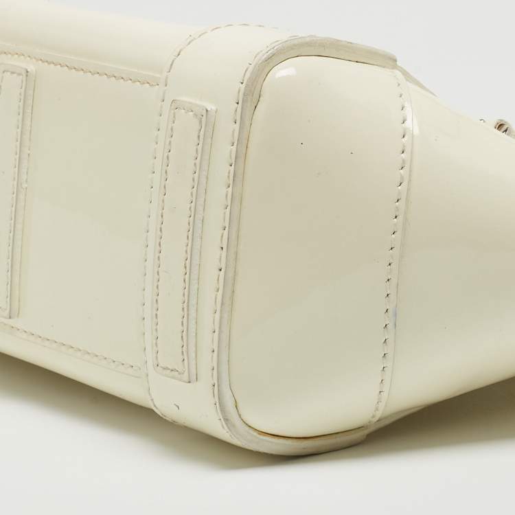 Pre Owned Ralph Lauren White Patent Leather Ricky 18 Crossbody Bag