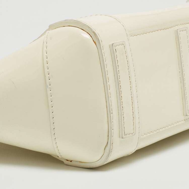 Pre Owned Ralph Lauren White Patent Leather Ricky 18 Crossbody Bag