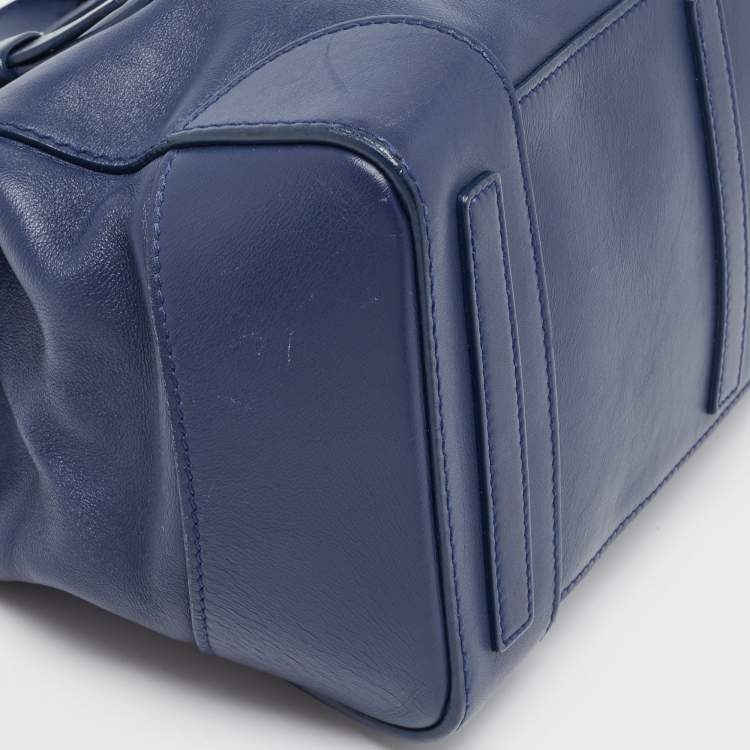 مملوكة مسبقًا Ralph Lauren Dark Blue Soft Leather Ricky 33 Tote