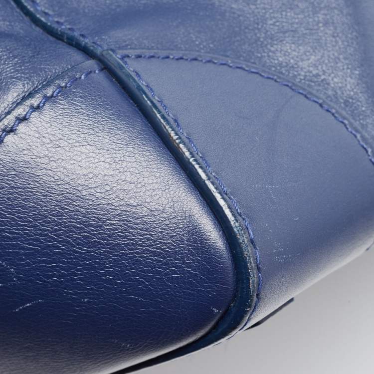 مملوكة مسبقًا Ralph Lauren Dark Blue Soft Leather Ricky 33 Tote