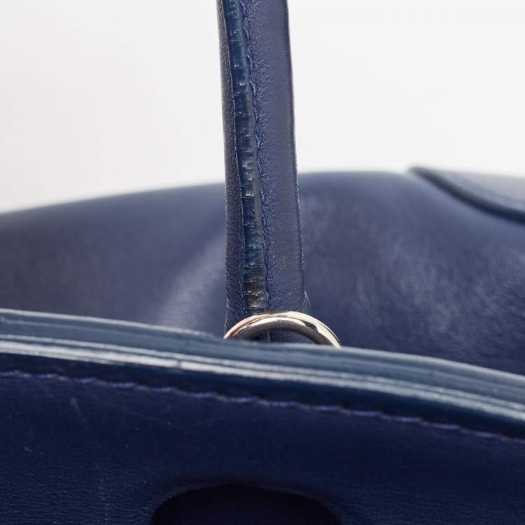 مملوكة مسبقًا Ralph Lauren Dark Blue Soft Leather Ricky 33 Tote