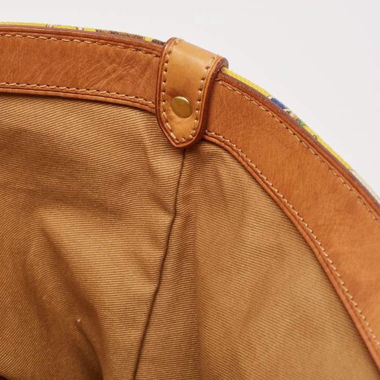 Pre Owned Ralph Lauren Multicolor Equestrian Canvas and Leather Shopper Tote