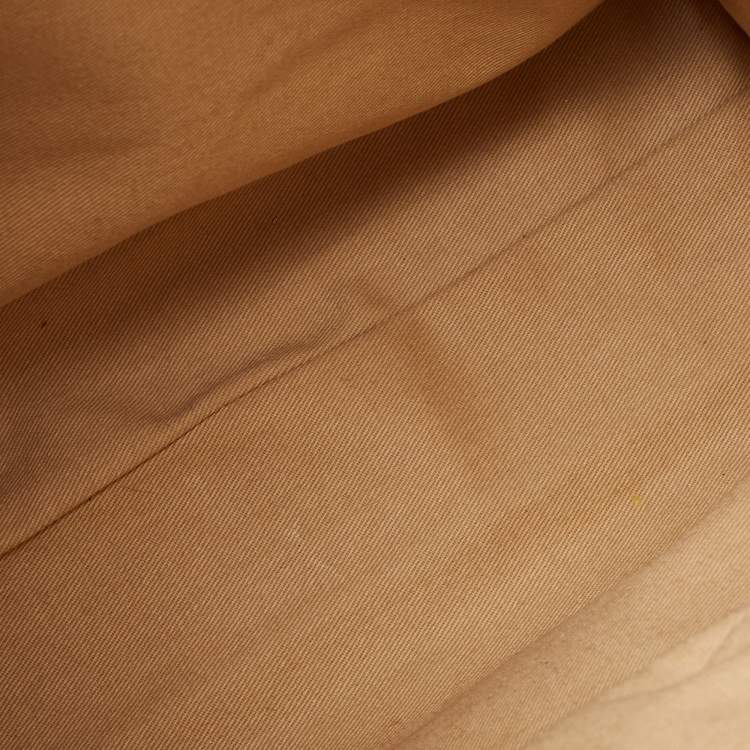 Pre Owned Ralph Lauren Cream/Tan Canvas and Leather  Shopper Tote