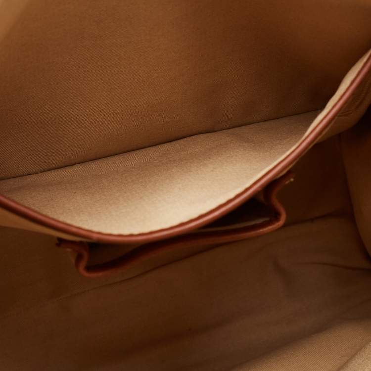 Pre Owned Ralph Lauren Cream/Tan Canvas and Leather  Shopper Tote