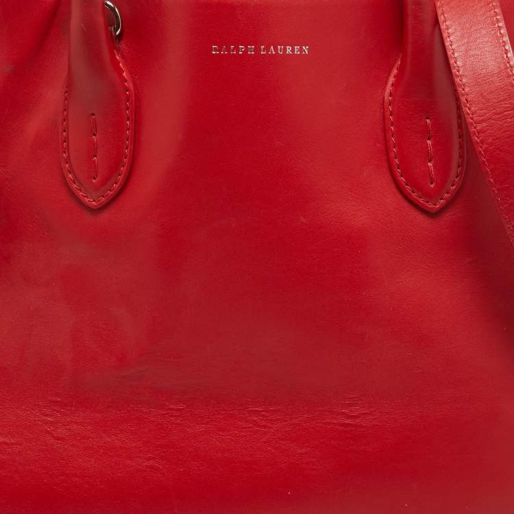 Pre Owned Ralph Lauren Red Leather Tote