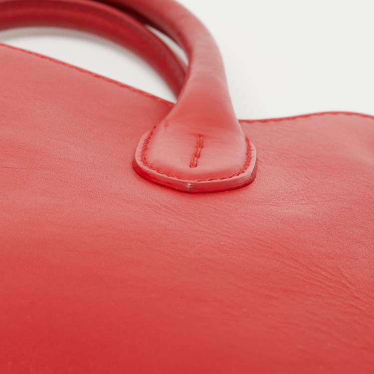 Pre Owned Ralph Lauren Red Leather Tote