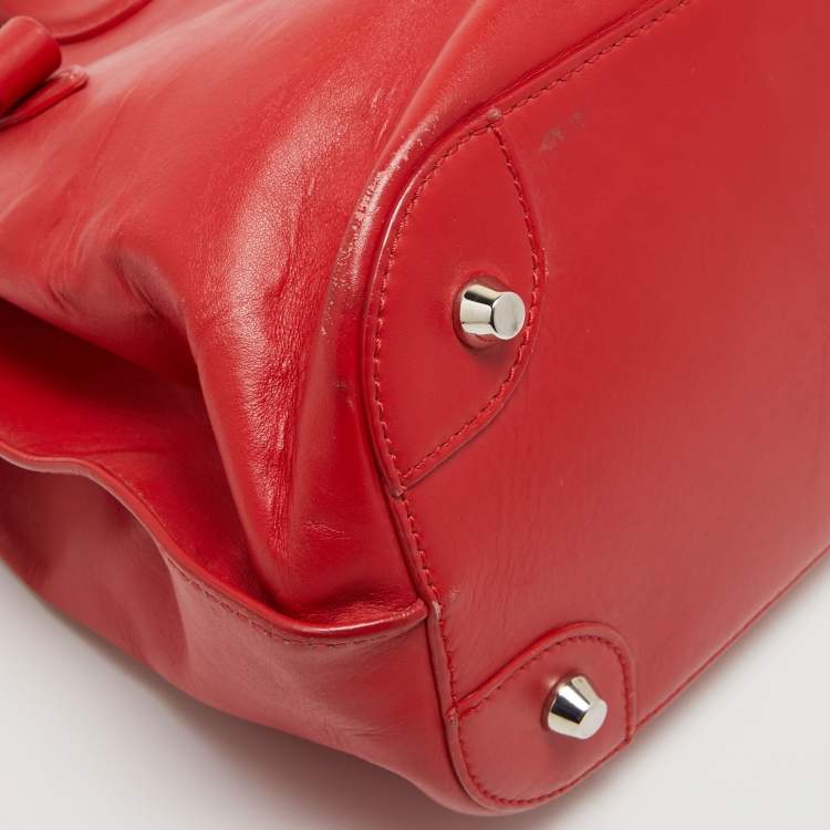 Pre Owned Ralph Lauren Red Leather Tote