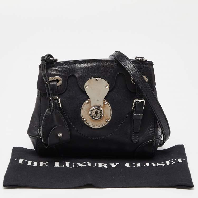 Pre Owned Ralph Lauren Black Leather Mini Ricky Tote