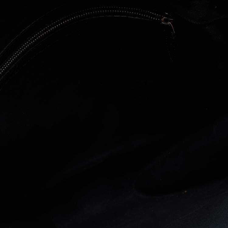 Pre Owned Ralph Lauren Black Python Flap Buckle Top Handle Bag