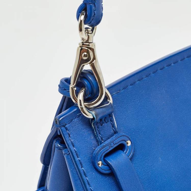 Pre Owned Ralph Lauren Blue Leather Mini Ricky Tote