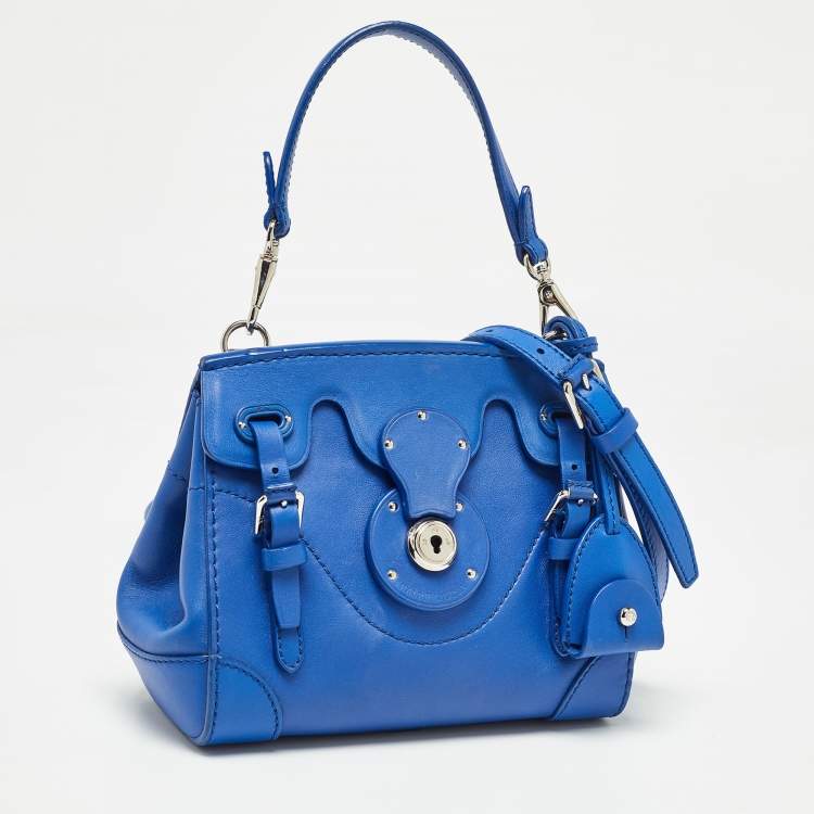 Pre Owned Ralph Lauren Blue Leather Mini Ricky Tote