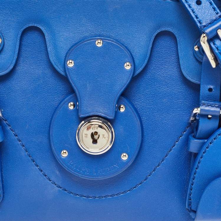 Pre Owned Ralph Lauren Blue Leather Mini Ricky Tote
