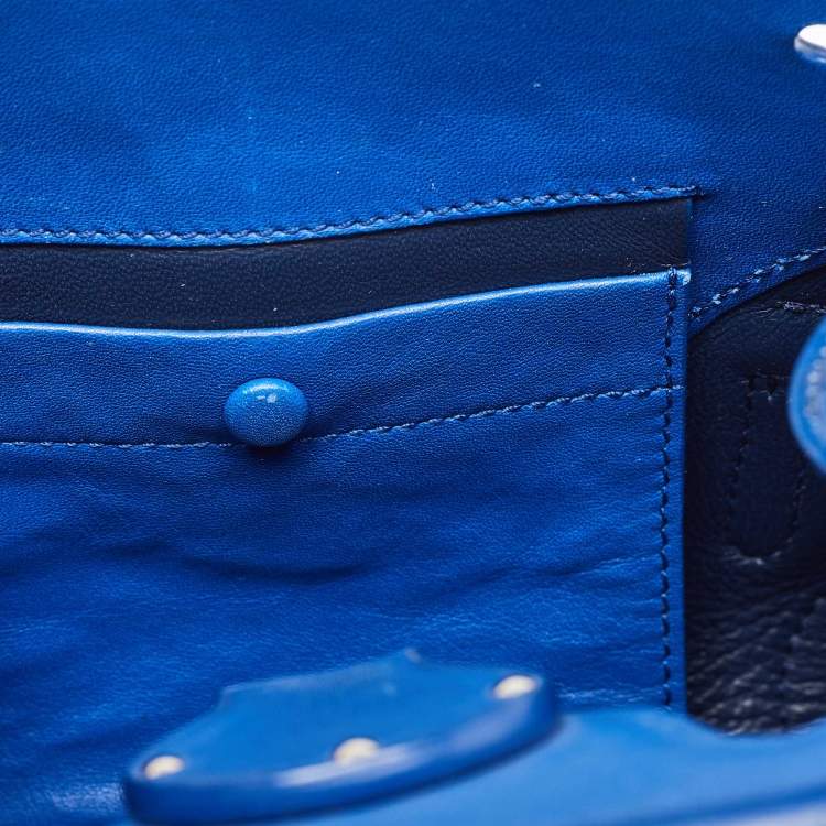 Pre Owned Ralph Lauren Blue Leather Mini Ricky Tote