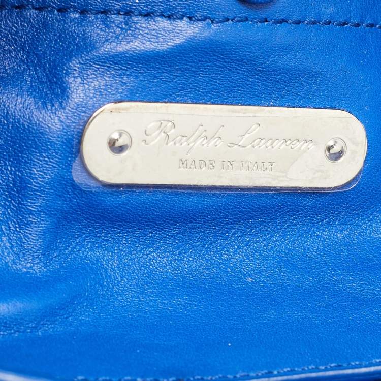 Pre Owned Ralph Lauren Blue Leather Mini Ricky Tote