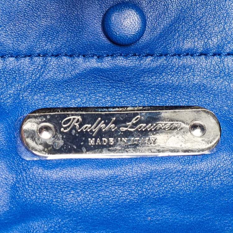 Pre Owned Ralph Lauren Blue Leather Mini Ricky Tote