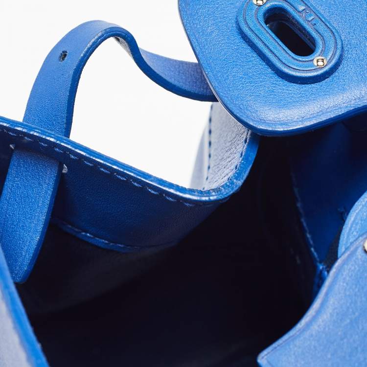 Pre Owned Ralph Lauren Blue Leather Mini Ricky Tote