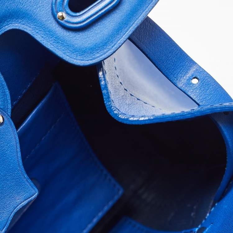 Pre Owned Ralph Lauren Blue Leather Mini Ricky Tote