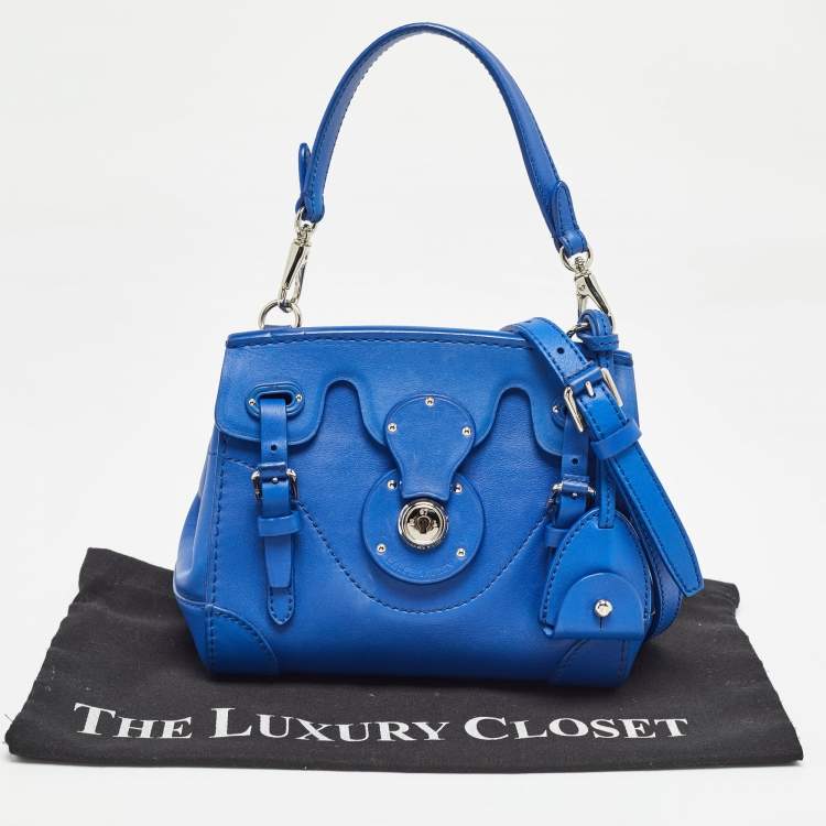 Pre Owned Ralph Lauren Blue Leather Mini Ricky Tote