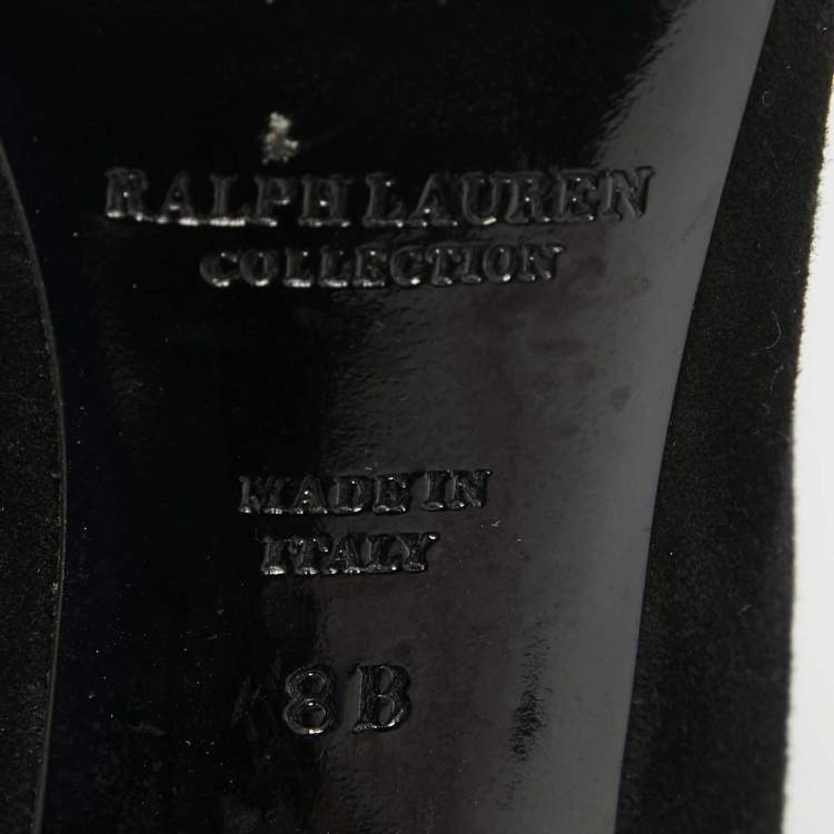 Pre Owned Ralph Lauren Black Suede Knee Length Boots Size 38