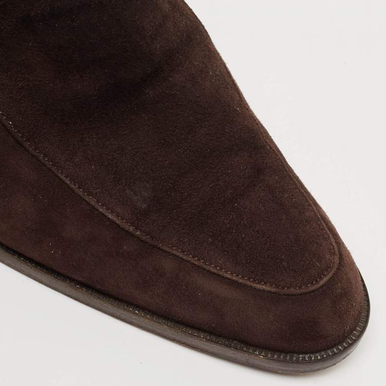 Pre Owned Ralph Lauren Brown Suede Loafer Pumps Size 38