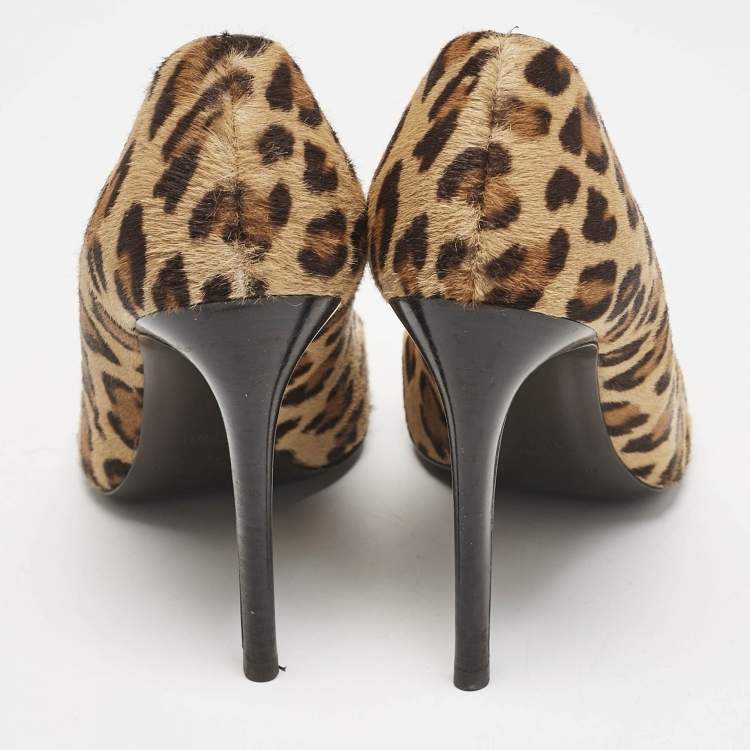 Pre Owned Ralph Lauren Beige Calfhair Pointed Toe Pumps Size 37.5