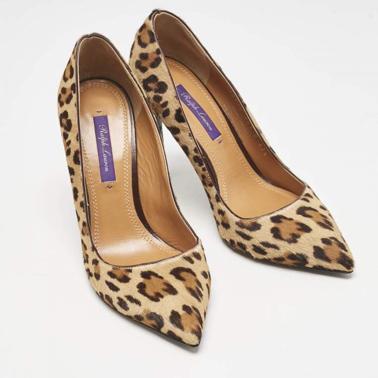 Pre Owned Ralph Lauren Beige Calfhair Pointed Toe Pumps Size 37.5