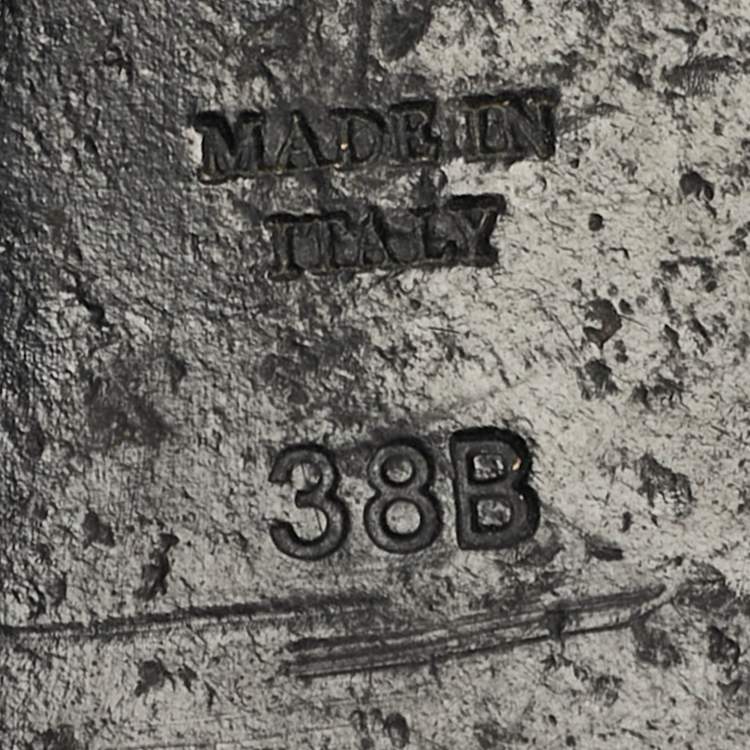 Pre Owned Ralph Lauren Size 38 Black Leather Thong Ankle Strap Sandals