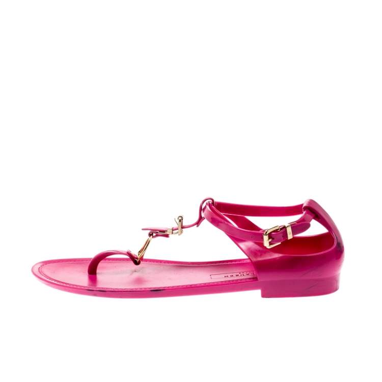 Ralph Lauren Fuschia Pink Jelly Karly Ankle Strap Sandals Size 41 